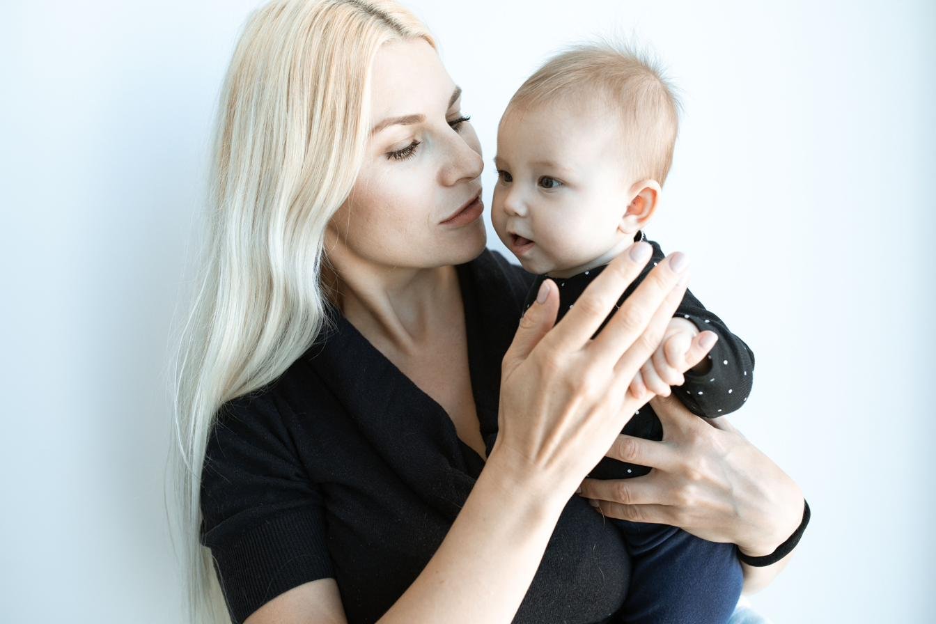 Mother and baby gazing at each other